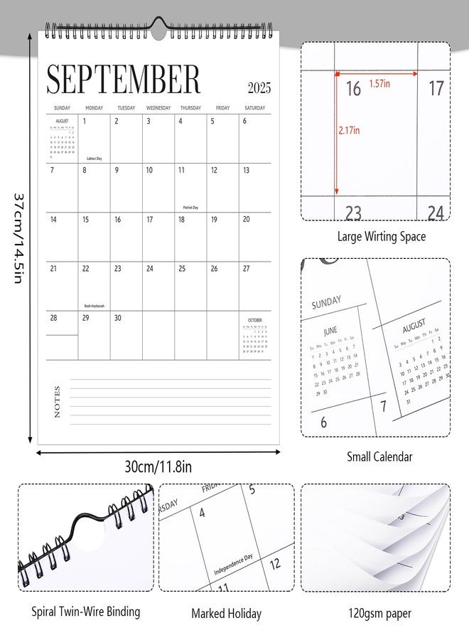 Thboxes Wall Calendar 2025-2026, 18 Month Calendar from July 2025 to December 2026 14.5" x 11.8" Large Desk Calendar with Twin-Wire Binding for Home Office Planning Personal Organisers, Simple Style - Image 2