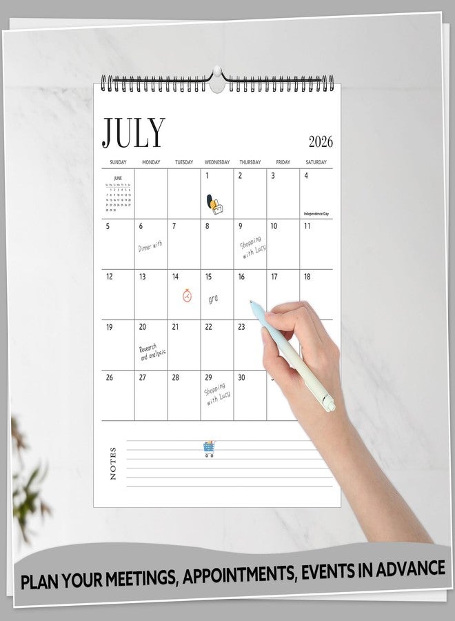 Thboxes Wall Calendar 2025-2026, 18 Month Calendar from July 2025 to December 2026 14.5" x 11.8" Large Desk Calendar with Twin-Wire Binding for Home Office Planning Personal Organisers, Simple Style - Image 3