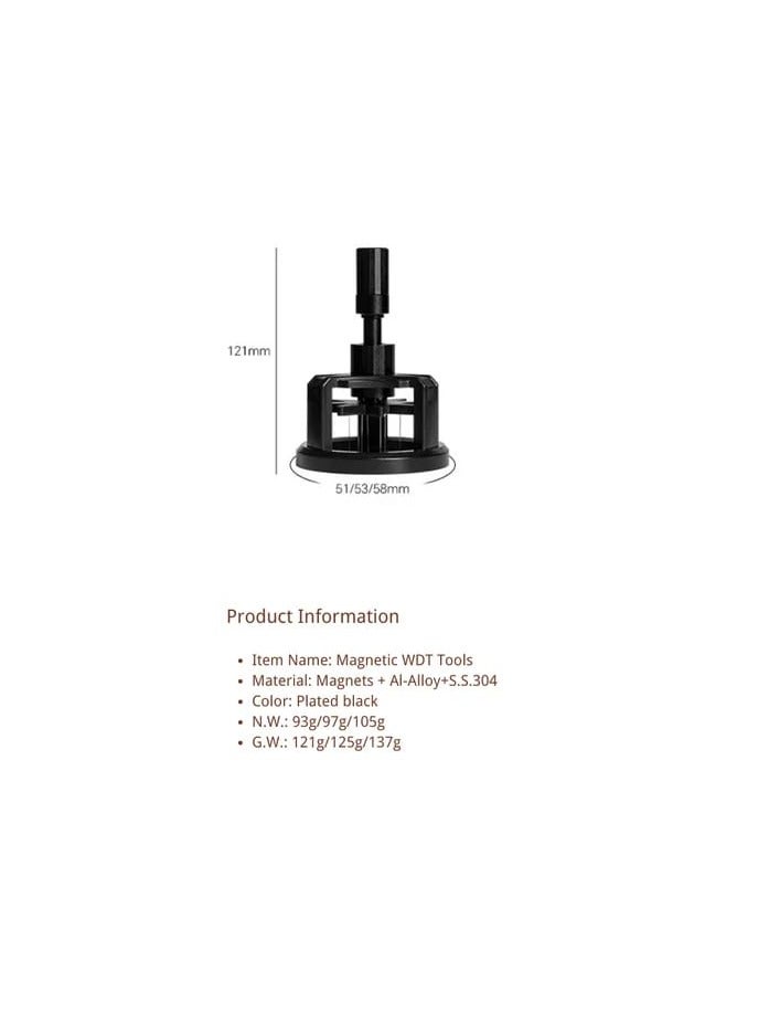 Liying WDT Tool Espresso 51mm, Cyclone Espresso Distribution Tool with Magnetic Base for Barista, Adjustable Depth Coffee Stirrer Tool - Image 3