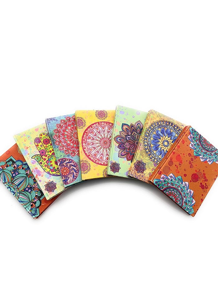 A5 Handmade Mandala Notebook 200 Lined Pages Rust - Image 3