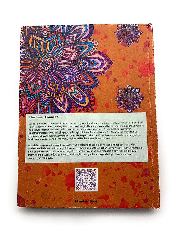 A5 Handmade Mandala Notebook 200 Lined Pages Rust - Image 2