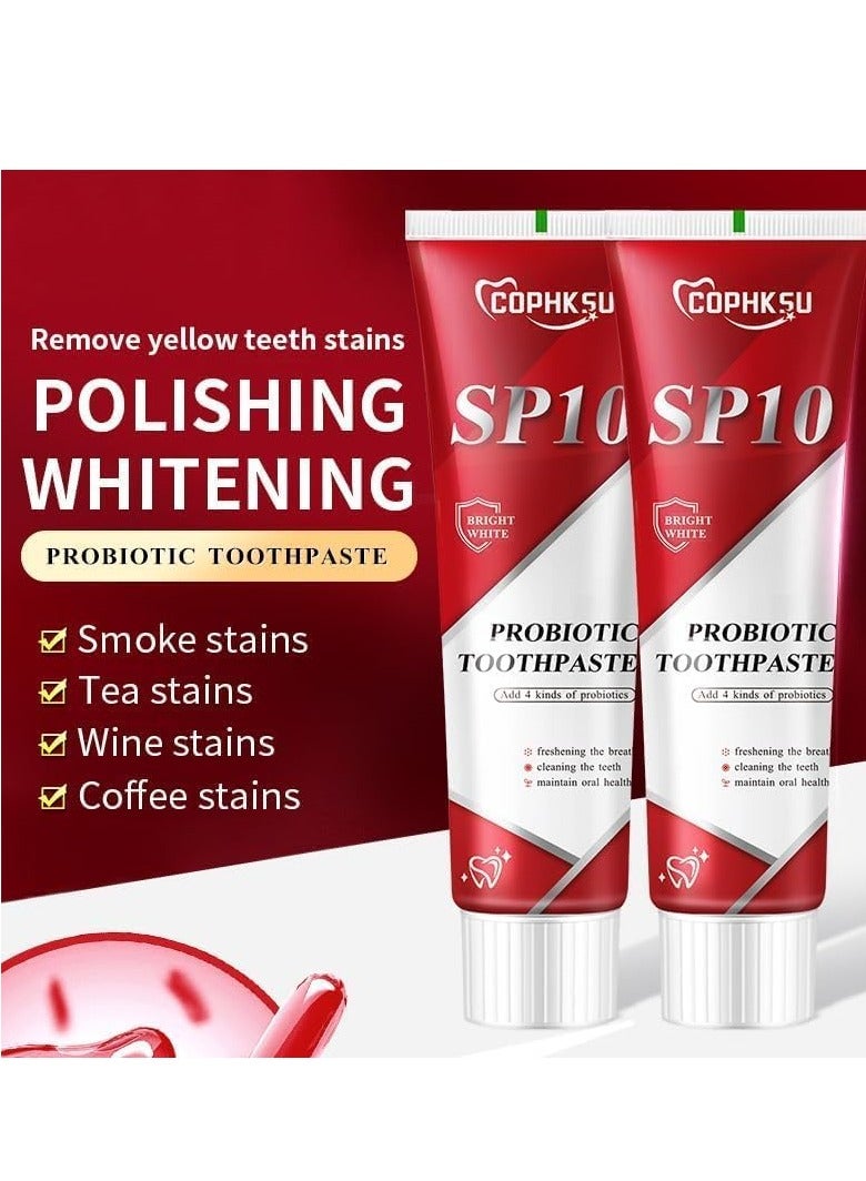 Sp10 Probiotic Toothpaste, Sp 10 Probiotic Whitening Toothpaste, Probiotic Stain Removal Whitening Toothpaste, Super Whitening Toothpaste, Fresh Breath Stain Removal, Deep Cleaning Care 1PCS (120g) - Image 4