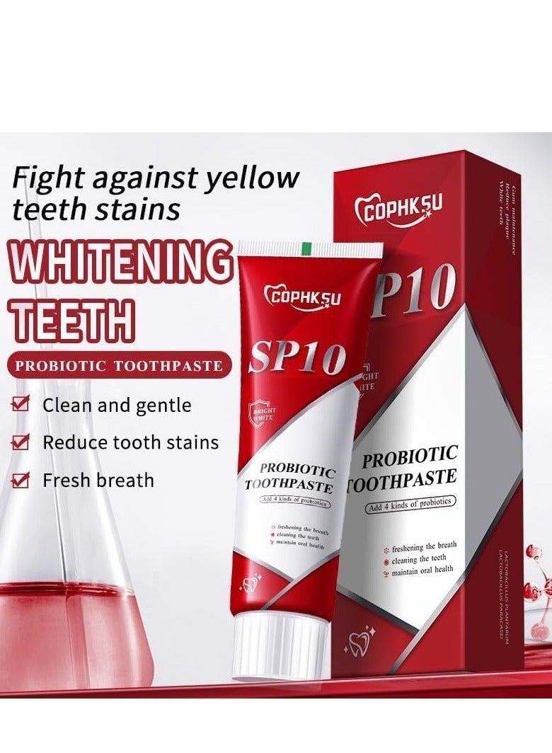 Sp10 Probiotic Toothpaste, Sp 10 Probiotic Whitening Toothpaste, Probiotic Stain Removal Whitening Toothpaste, Super Whitening Toothpaste, Fresh Breath Stain Removal, Deep Cleaning Care 1PCS (120g) - Image 5