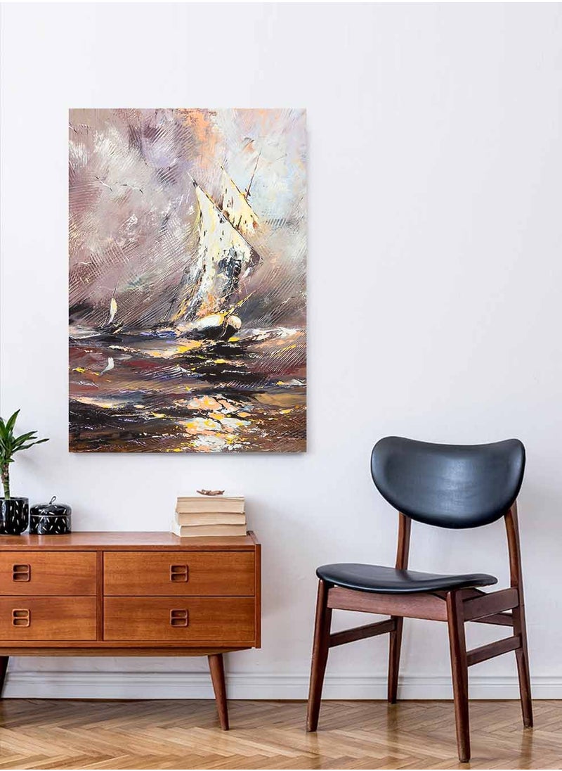 Framed Canvas Wall Art Stretched Over Wooden Frame, Wrecking Storm On Boat Painting, For Home, Living Room, Office Decor - pzsku/ZC1AF910F0FCB34BBE926Z/45/_/1689684185/067a7d86-c627-4961-b99e-687688da289a