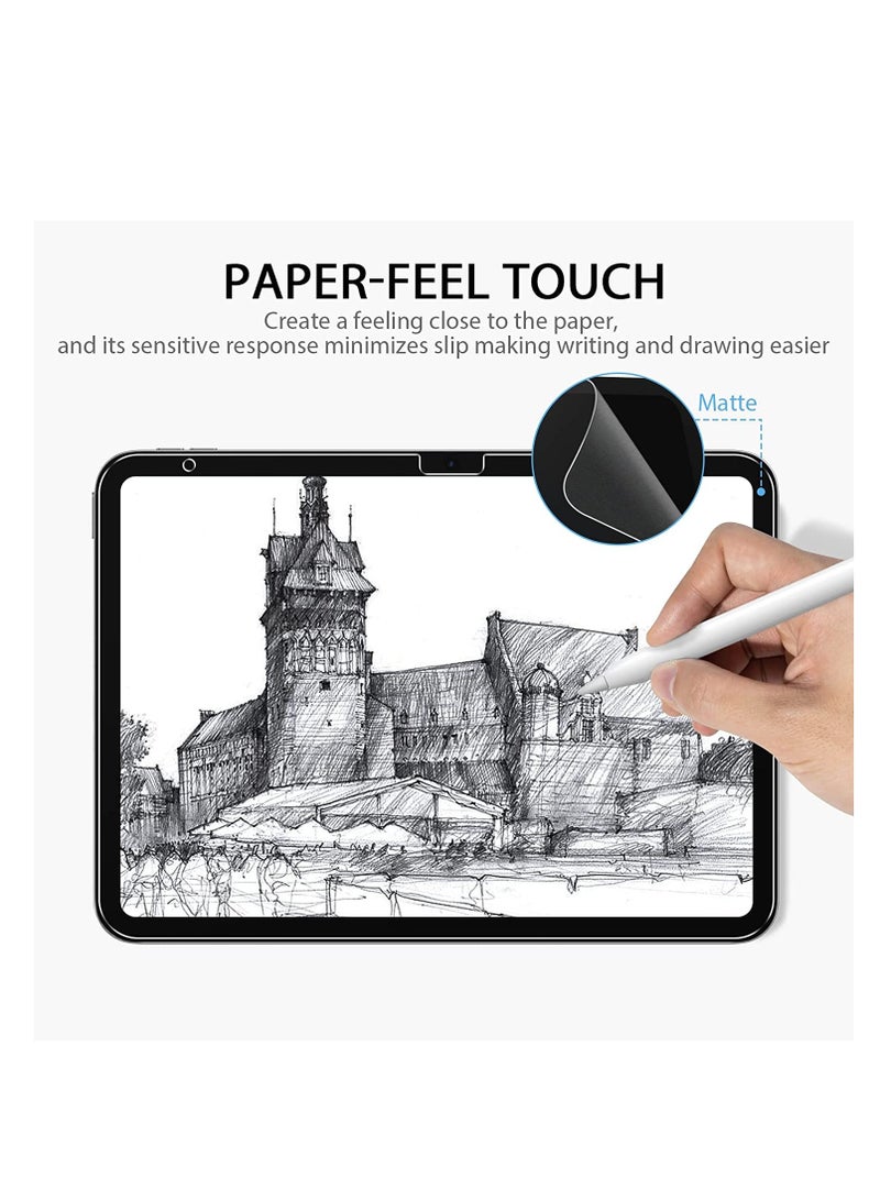 حامي شاشة PET مضاد للتوهج متوافق مع iPad الجيل العاشر 10.9 بوصة 2022، فيلم غير لامع لجهاز iPad الجيل العاشر الجديد 2022، احساس ورقي، مضاد للخدش، واضح - Image 1