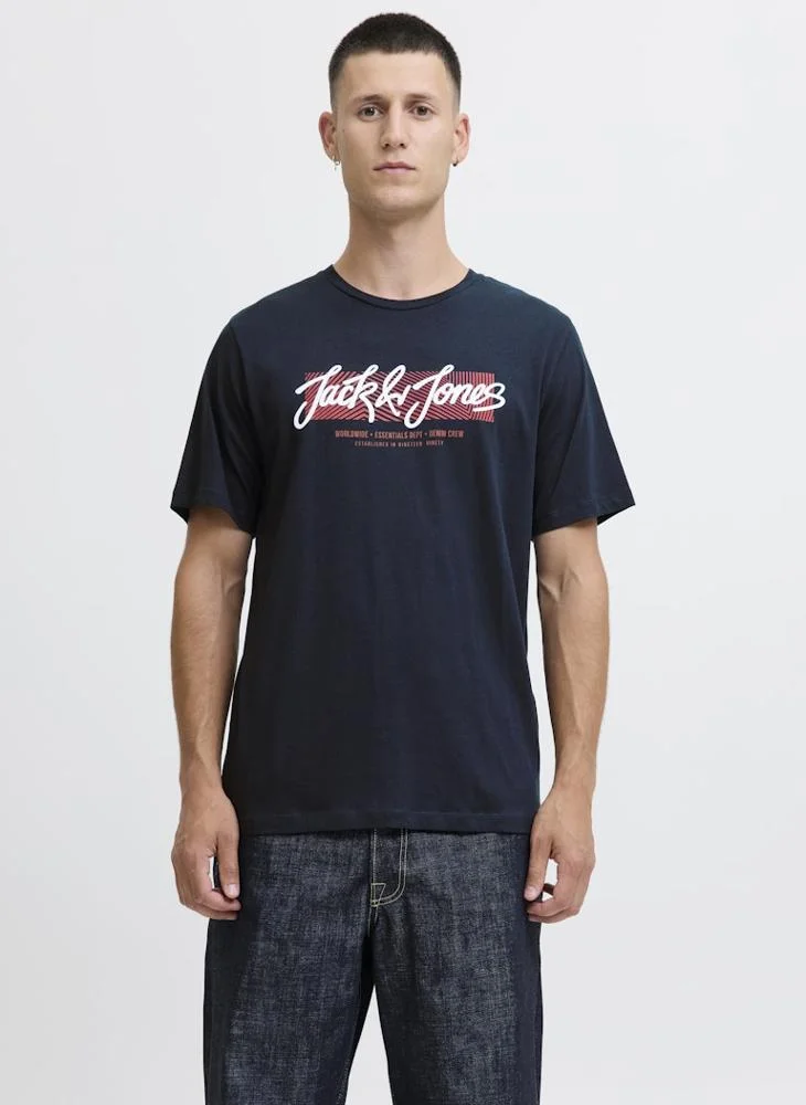 JACK & JONES Logo Regular Fit Crew Neck T-Shirt