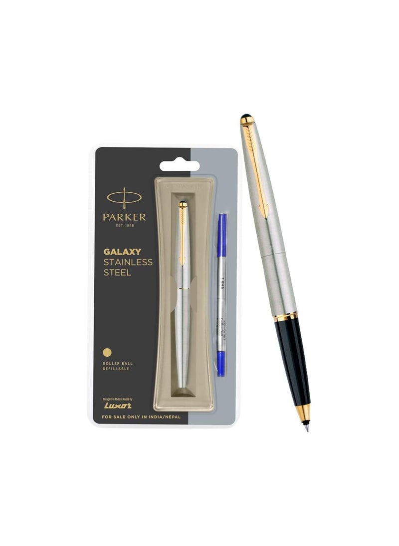 Parker Galaxy Stainless Steel Gold Trim Roller Ball Pen - pzsku/ZC1AFA37CA8371AF8D7AFZ/45/1741343578/d6997866-0d92-4505-8d66-2c9f1c6e788b