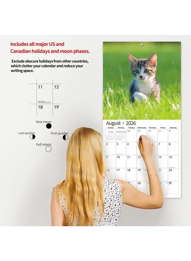 windrio 2026 Wall Calendar,Calendar 2026, November 2025 - December 2026, Wall Calendar Kittens, 12" x 24" Opened,Full Page Months Thick & Sturdy Paper for Gift Perfect Calendar Organizing & Planning - Image 5