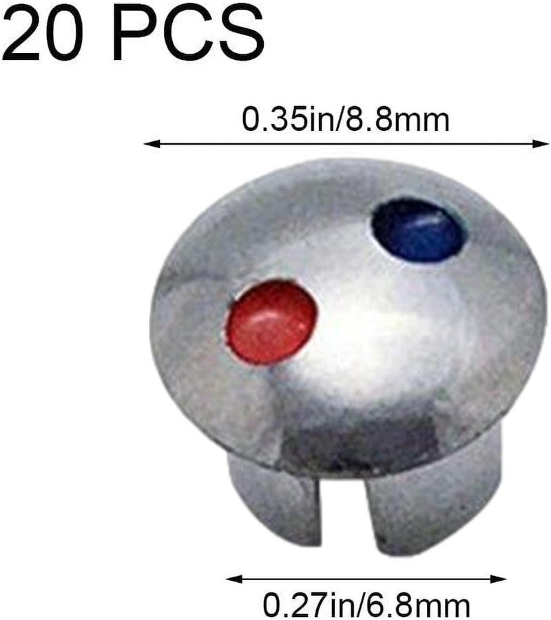 GANPUB 20 Pcs Faucet Replacement Part| Faucet Handle Index Buttons Faucets Replacement Part,Hot Cold Water Markers, Hot and Cold Signs Button Hot Cold Water Label for Kitchen Air Tool Parts & Accessories - Image 2