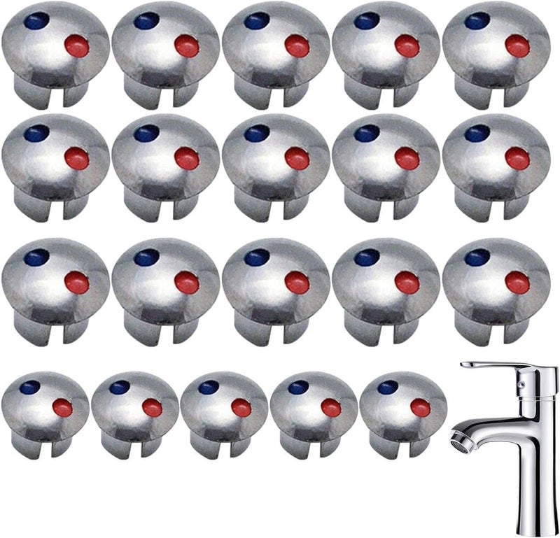 GANPUB 20 Pcs Faucet Replacement Part| Faucet Handle Index Buttons Faucets Replacement Part,Hot Cold Water Markers, Hot and Cold Signs Button Hot Cold Water Label for Kitchen Air Tool Parts & Accessories - Image 5