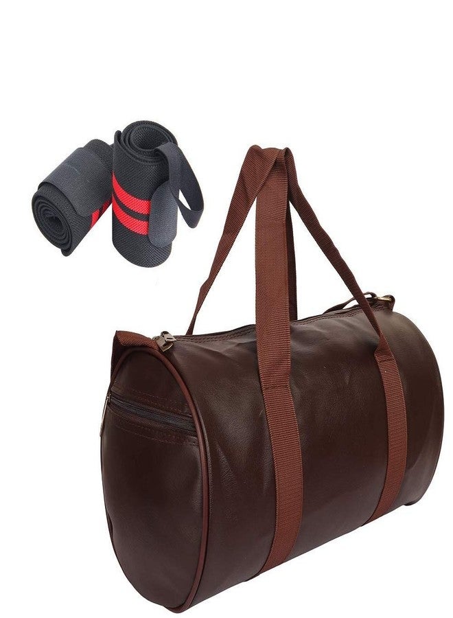 Raisons Combo Set of Duffle Polyester Bag with Wrist Support Band-Wrist Straps/Gym Bags/Adjustable Shoulder Bag for Men/Duffle Bags Travel (Brown) - Image 1