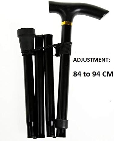 Homecraft Folding Coloured Walking Stick with Wooden Handle Lightweight Adjustable Walking Cane for Balance Mobility Aid Grey Marble 835925mm - Image 3