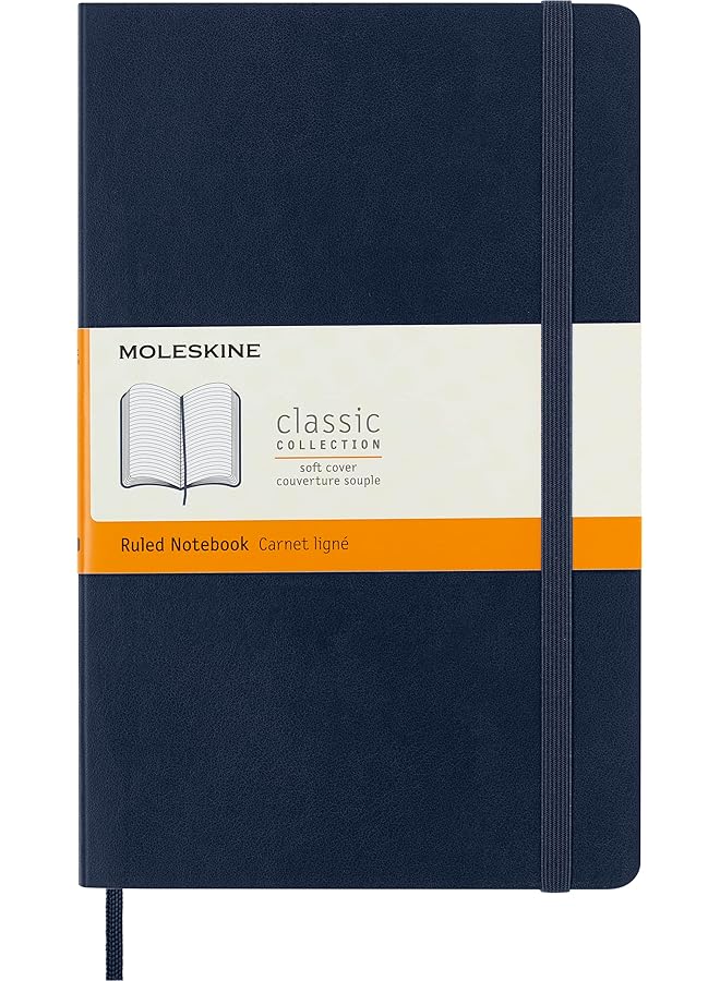 MOLESKINE Classic Notebook Soft Cover Large 5" X 8.25" Ruled Lined Sapphire Blue 192 Pages One Size - Image 1