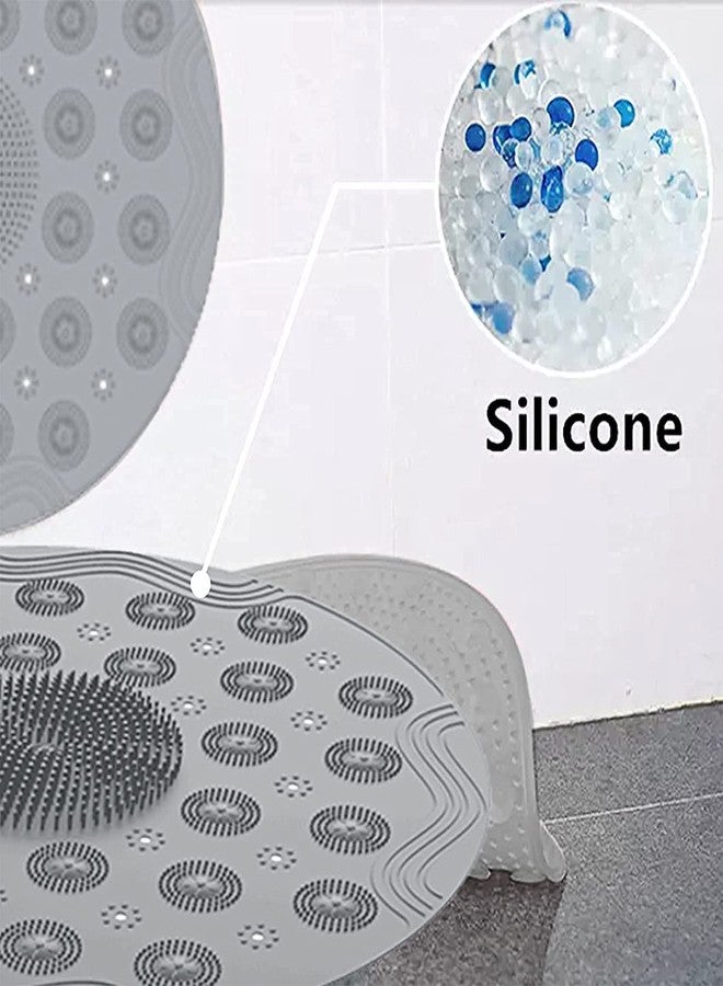 Kixre Round Non-Slip Shower Mat Massage Mat with Suction Cups and Drain Holes, PVC Washable Shower Massage Foot Pad for Kids, Adults, Elderly, Bathroom - Image 5