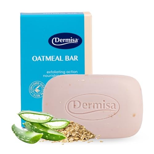 Dermisa Oatmeal Bar Hydrating Skin Cleanser Moisturizing Soap Bar with Glycerin Gentle Soap for All Skin Types VeganFriendly 3 oz