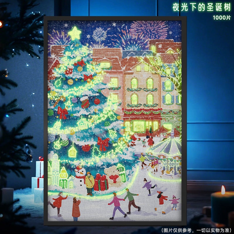 Ancient Original 1000 Piece Puzzle Adult Decompression Relief Puzzle Christmas Tree Decorative Painting Hanging Picture Gift - Image 2