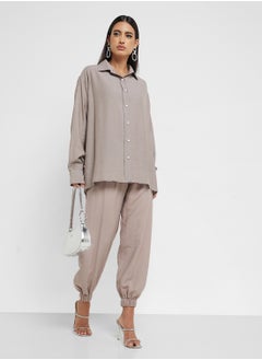 hayas closet Button Down Shirt & High Waist Pants  - Image 1