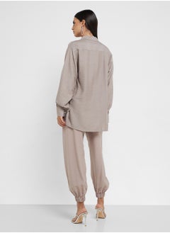 hayas closet Button Down Shirt & High Waist Pants  - Image 2