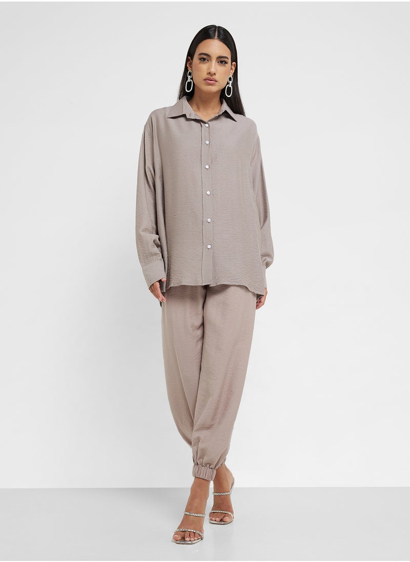 hayas closet Button Down Shirt & High Waist Pants  - Image 5