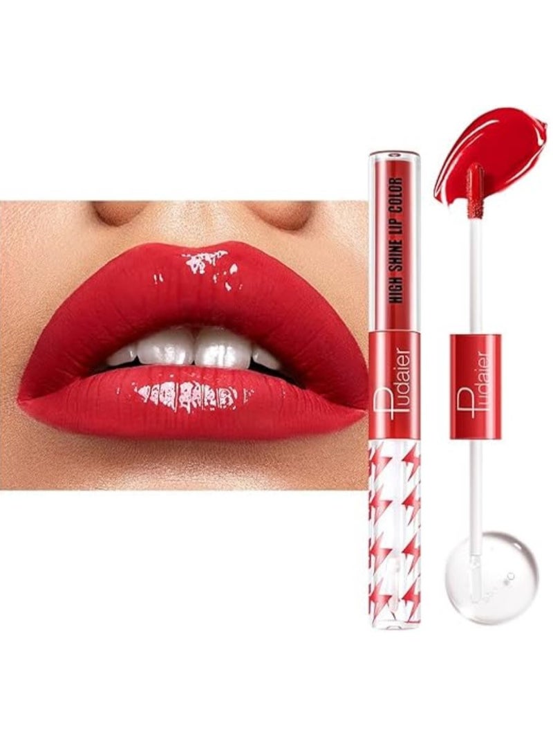 SKY-TOUCH High Shine Lip Gloss with Clear Fixed Color Lip Oil, Up to 12 Hours Long Lasting Dual Ended Liquid Lipstick, Lightweight and Non Sticky, 2ml (11)  - Image 1