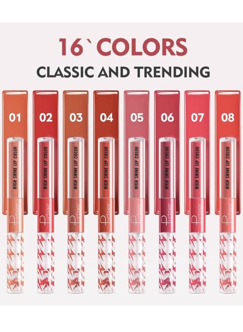 SKY-TOUCH High Shine Lip Gloss with Clear Fixed Color Lip Oil, Up to 12 Hours Long Lasting Dual Ended Liquid Lipstick, Lightweight and Non Sticky, 2ml (11)  - Image 5