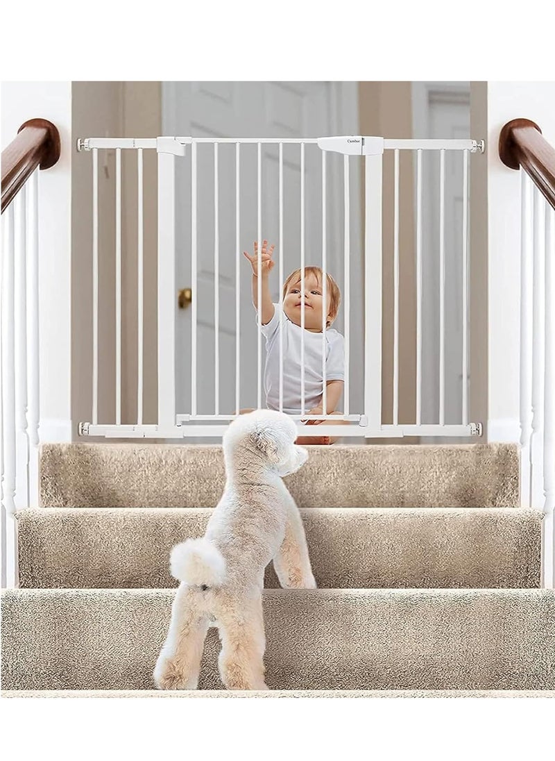 Generic Baby Gate Auto Close Safety Baby Gate Stairs Safety Gate Safety Baby Gate for Stairs Doorways Perfect for Baby Toddlers and Pet Dogs-No Drilling Required (Secure Gate+30CM)  - Image 1