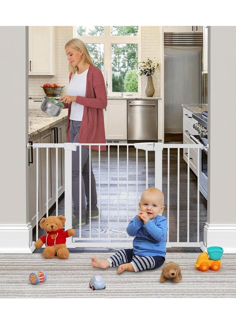 Generic Baby Gate Auto Close Safety Baby Gate Stairs Safety Gate Safety Baby Gate for Stairs Doorways Perfect for Baby Toddlers and Pet Dogs-No Drilling Required (Secure Gate+30CM)  - Image 2