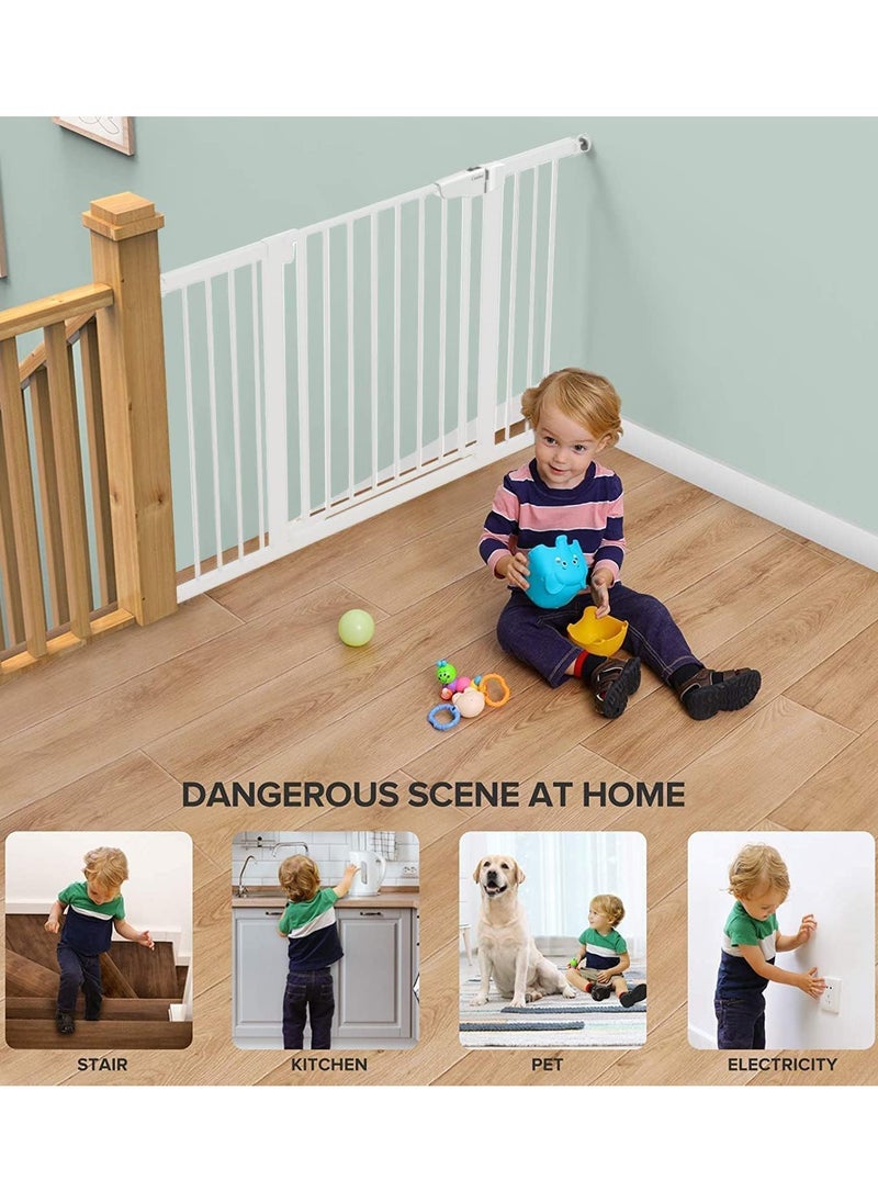 Generic Baby Gate Auto Close Safety Baby Gate Stairs Safety Gate Safety Baby Gate for Stairs Doorways Perfect for Baby Toddlers and Pet Dogs-No Drilling Required (Secure Gate+30CM)  - Image 4