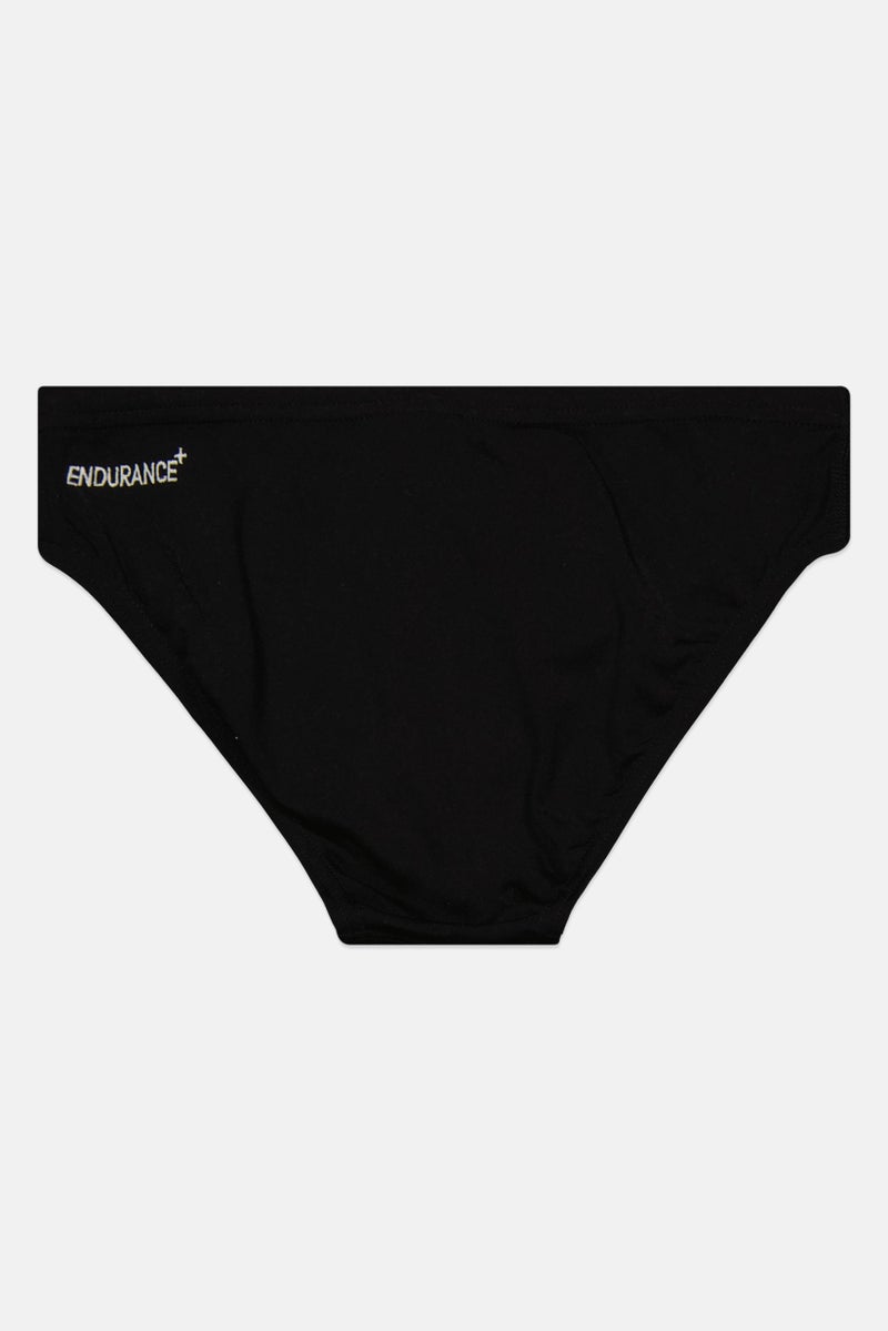 speedo Kids Boy Drawstring Embroidered Logo Swim Brief, Black - Image 2