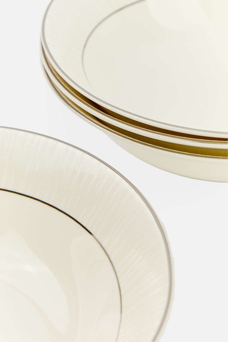 Fissman 4Pcs  Porcelain Salad Bowl Set, White - Image 2