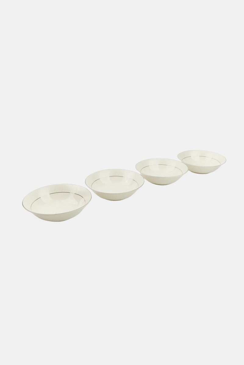 Fissman 4Pcs  Porcelain Salad Bowl Set, White - Image 1