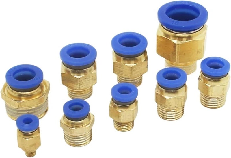 50Pcs Pneumatic Air Quick Connector Fitting 4mm 3 8 Inch Male Thread PC - Image 1