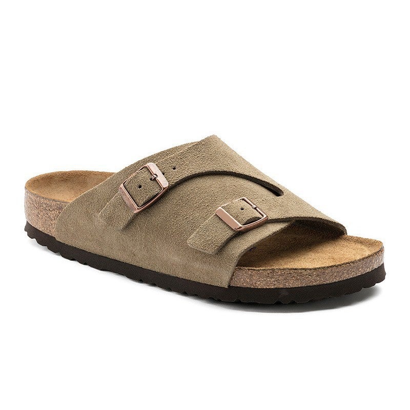 Birkenstock Shoes Double-Strap Slip-On Versatile Birkenstock Shoes Cork Sandals Retro Casual Unisex Style - Image 4