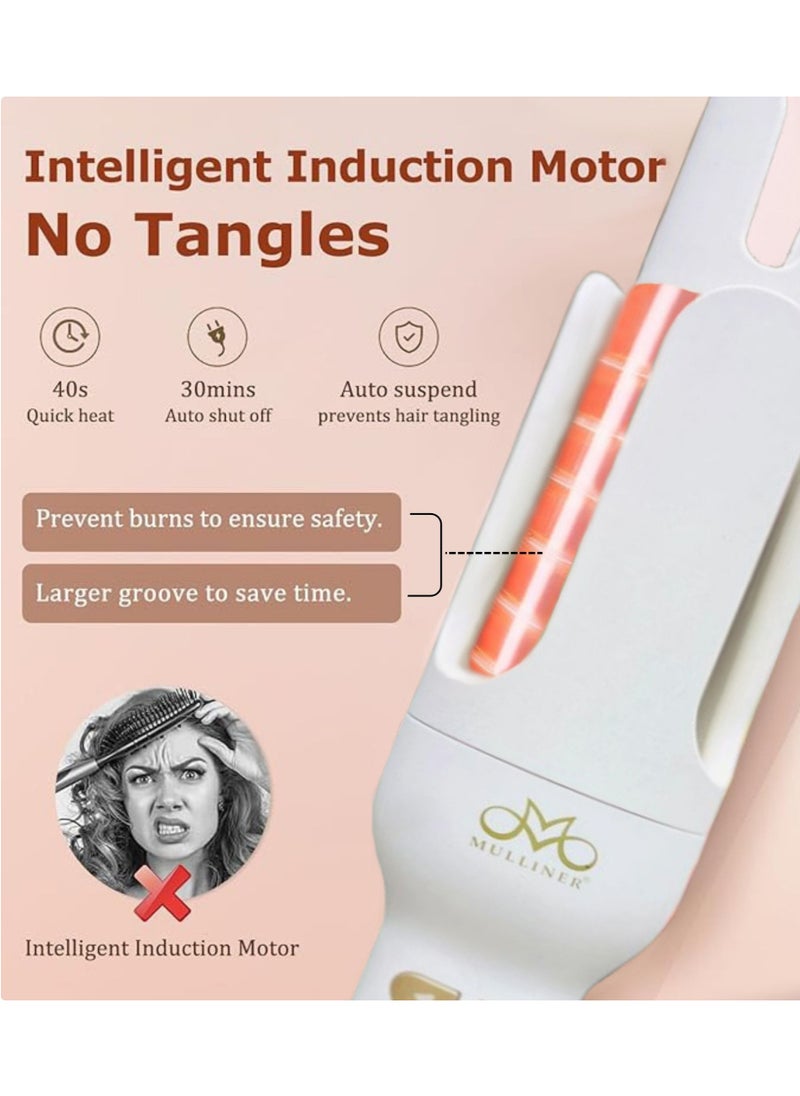 MULLINER Automatic Curling Iron with PTC Heating & LED Temperature Settings – Easy-to-Use, Quick Styling, British Plug
