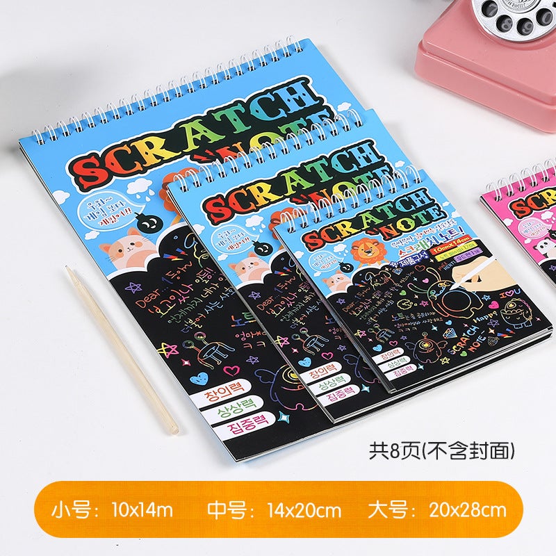 Korean Version Of Scraping Painting Korean Version Of Fun Graffiti Book Creative Black Cardboard Scraping Painting Painting Book Design - Image 5