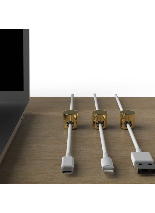ICONIT ICONIT Cable Anchors for Desk Organization Gold | Premium Aluminum Cord Organizers | Charger + Cable Management Clips for Home & Office | Stylish, Sturdy, & Functional | (3 Pack)  - Image 3