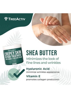 TreeActiv TreeActiv Crepey Skin Repair Treatment, 8oz, Firming Cream For Face and Neck, Skin Firming and Tightening Lotion with Hyaluronic Acid, Crepey Skin Treatment that Moisturizes Dry Crepe Skin, 500+ Uses  - Image 4