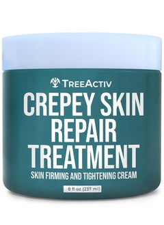 TreeActiv TreeActiv Crepey Skin Repair Treatment, 8oz, Firming Cream For Face and Neck, Skin Firming and Tightening Lotion with Hyaluronic Acid, Crepey Skin Treatment that Moisturizes Dry Crepe Skin, 500+ Uses  - Image 1