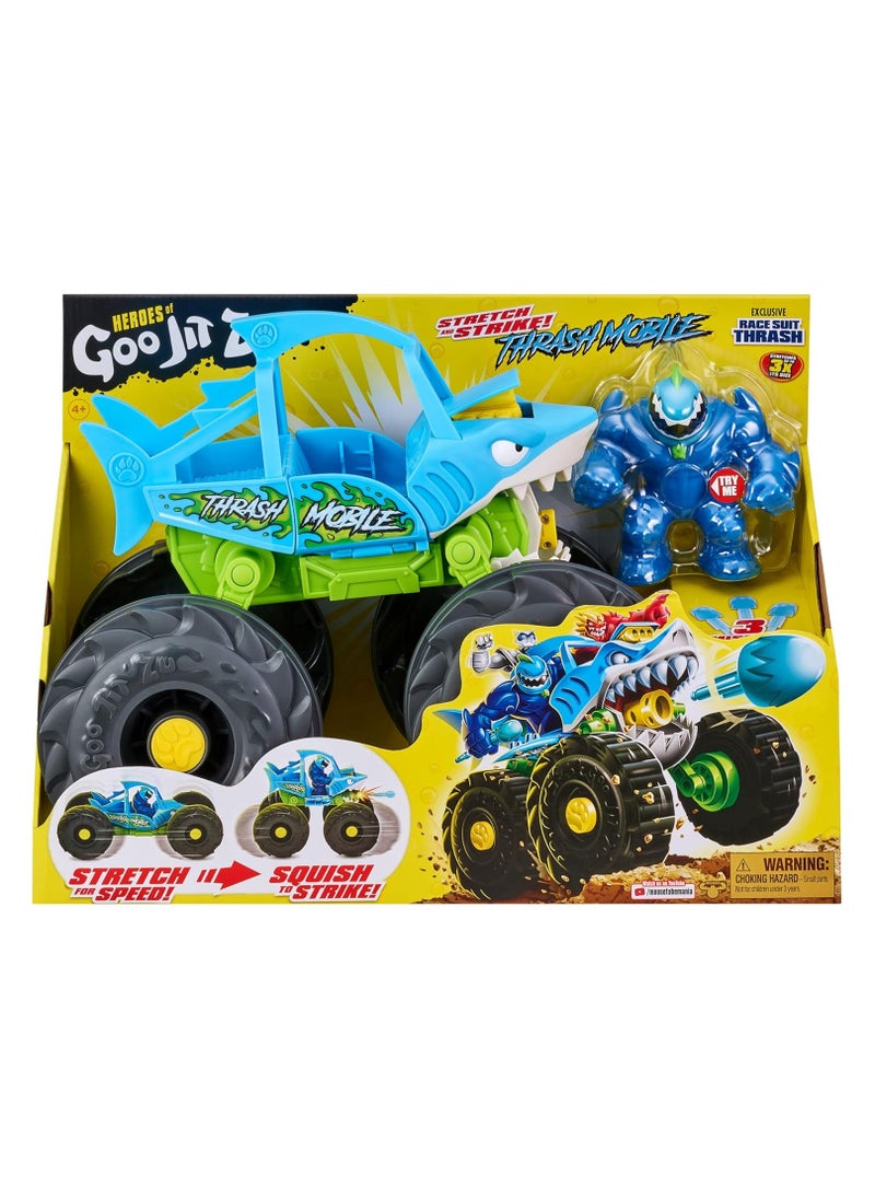 GOO JIT ZU - Heroes of Goo Jit Zu Stretch and Strike Thrash Mobile – Speed & Attack Action Vehicle with Missile Launcher - Image 1