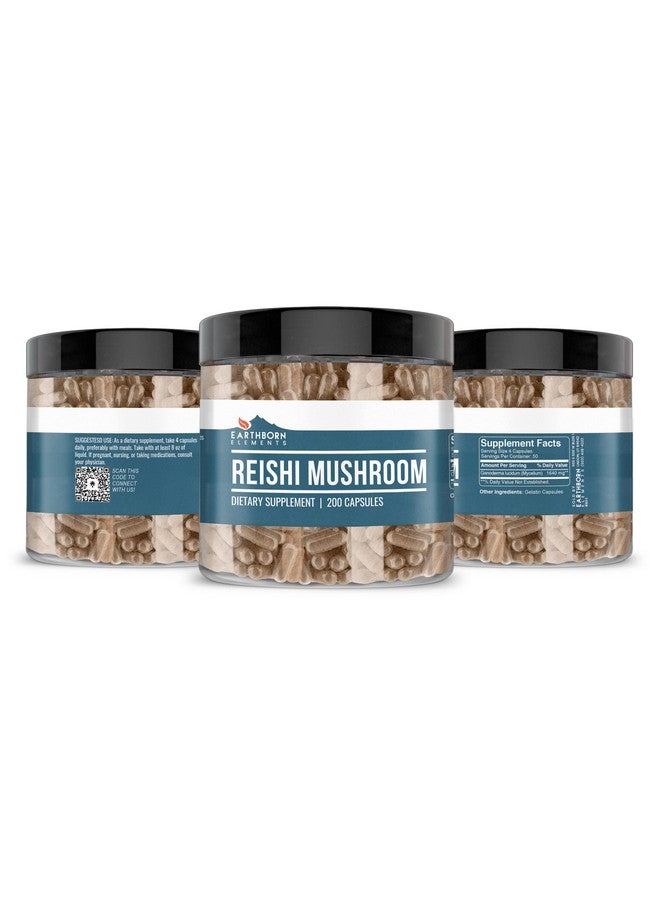 Earthborn Elements Reishi Mushroom 200 Capsules, Pure & Undiluted, No Additives - Image 4