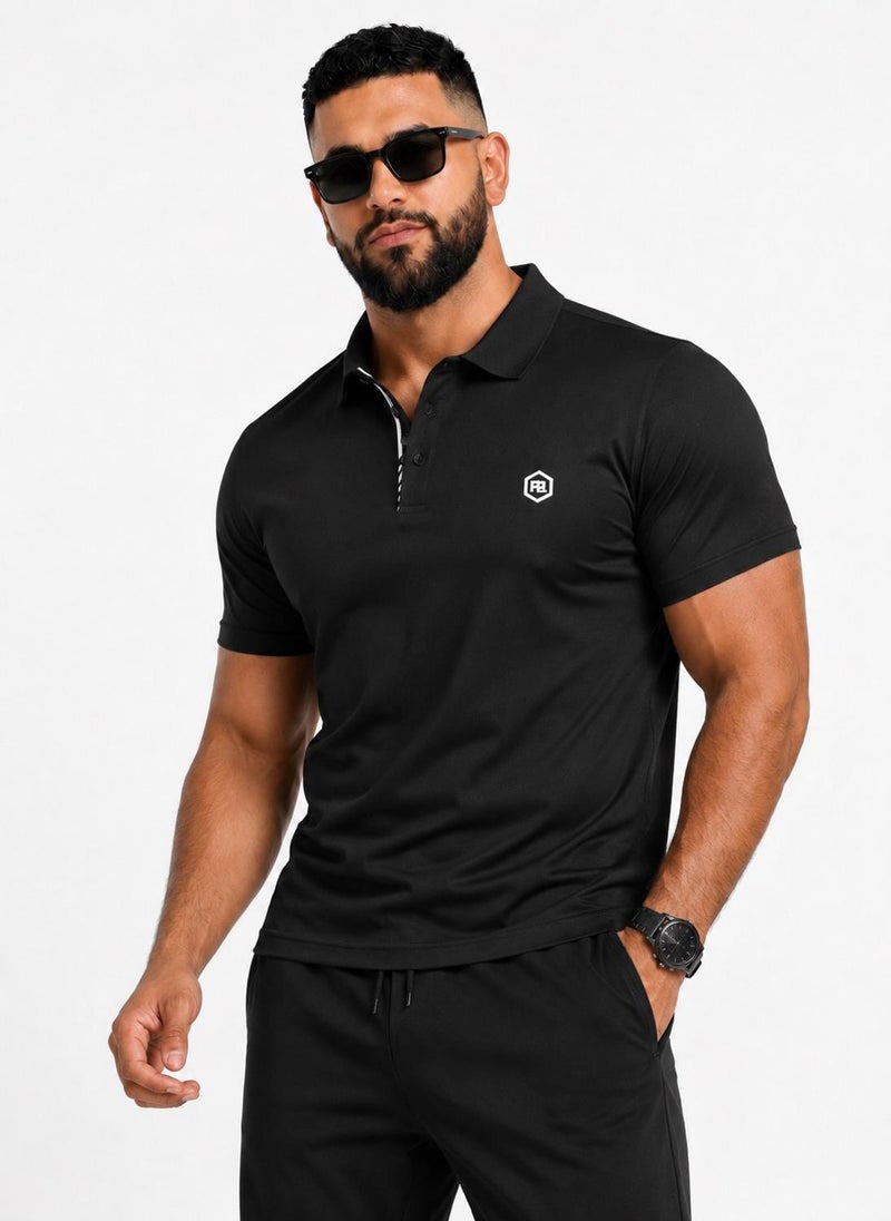بريما إيس رجالي Polo الهواء الطلق والنشاط لاكشري Black - Image 1