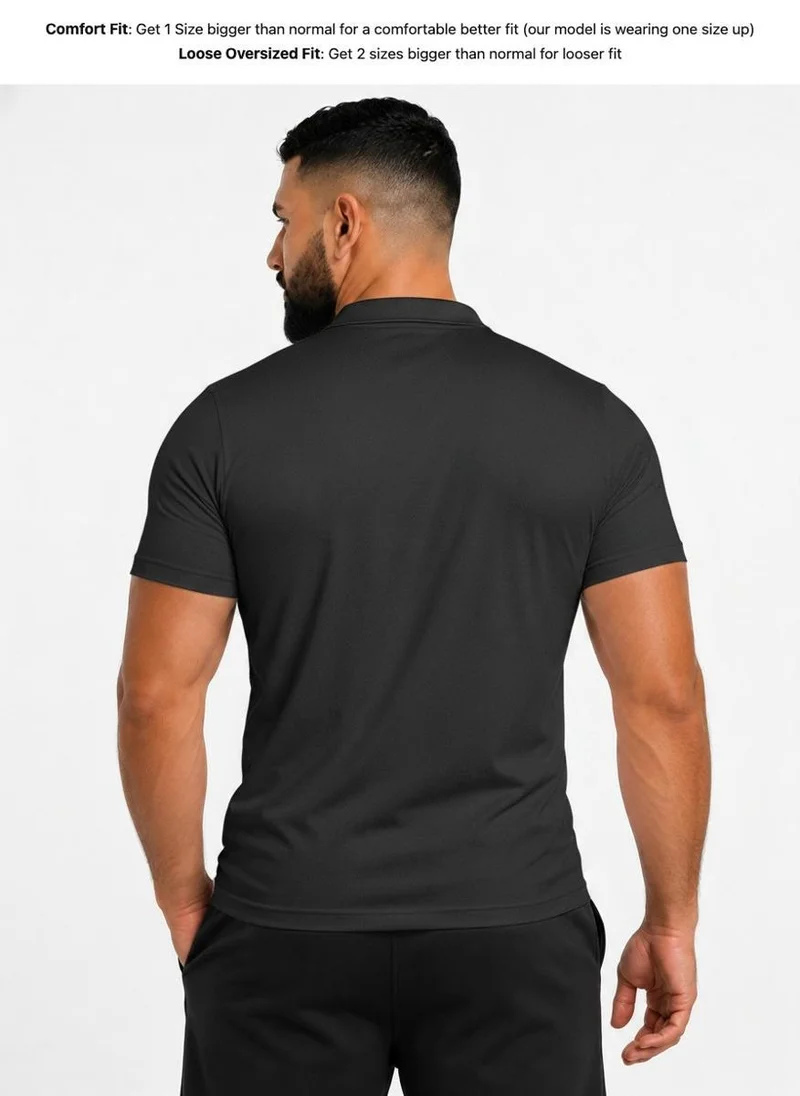 بريما إيس رجالي Polo الهواء الطلق والنشاط لاكشري Black