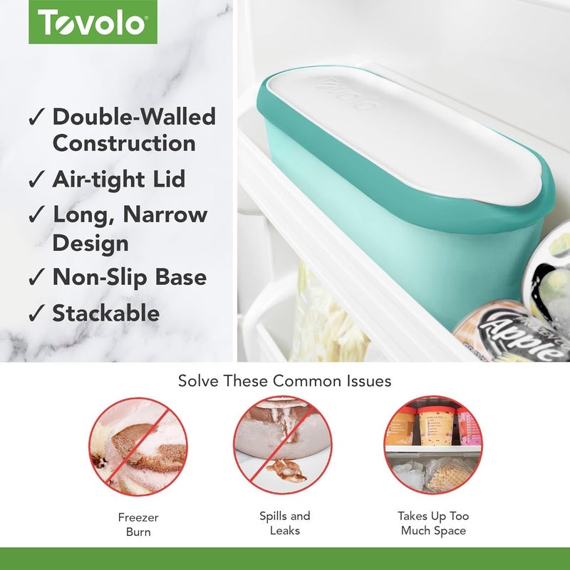 توفولو علبة آيس كريم Glide-A-Scoop قابلة لإعادة الاستخدام، بنكهة “Tropical Breeze”، خالية من مادة BPA، مناسبة لتخزين الآيس كريم في الفريزر، صغيرة الحجم وآمنة للاستخدام في غسالة الأطباق (سعة 1.5 لتر). - Image 4