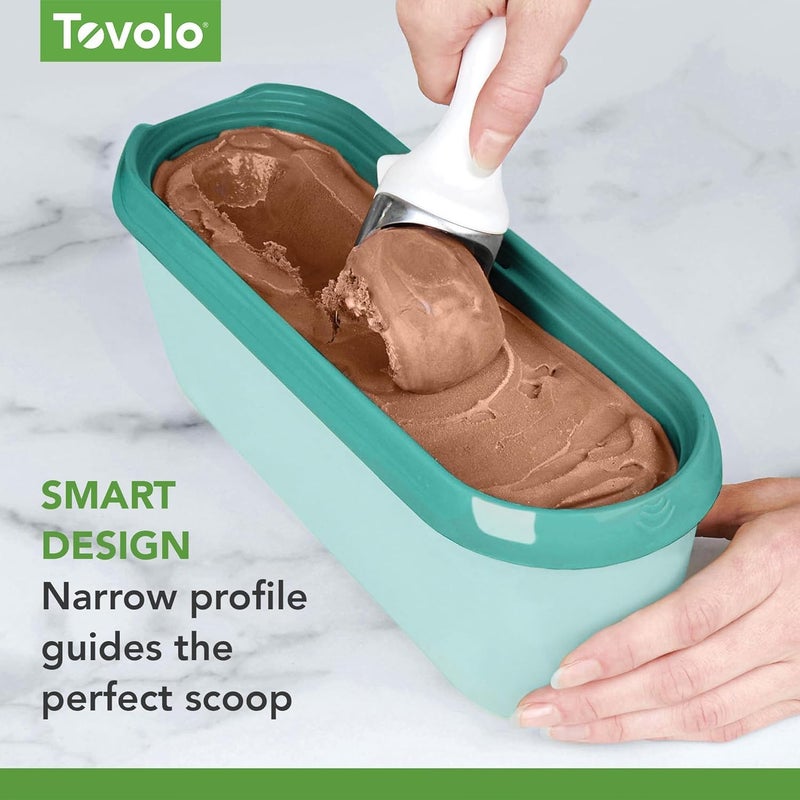 توفولو علبة آيس كريم Glide-A-Scoop قابلة لإعادة الاستخدام، بنكهة “Tropical Breeze”، خالية من مادة BPA، مناسبة لتخزين الآيس كريم في الفريزر، صغيرة الحجم وآمنة للاستخدام في غسالة الأطباق (سعة 1.5 لتر). - Image 2