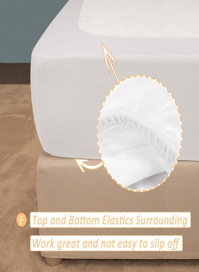 Mrs Awesome Stretch Jersey Box Spring Cover Wrap Around, Bed Skirt Alternative, Ultra Soft & Wrinkle Resistant, Full/Full XL, White - Image 3