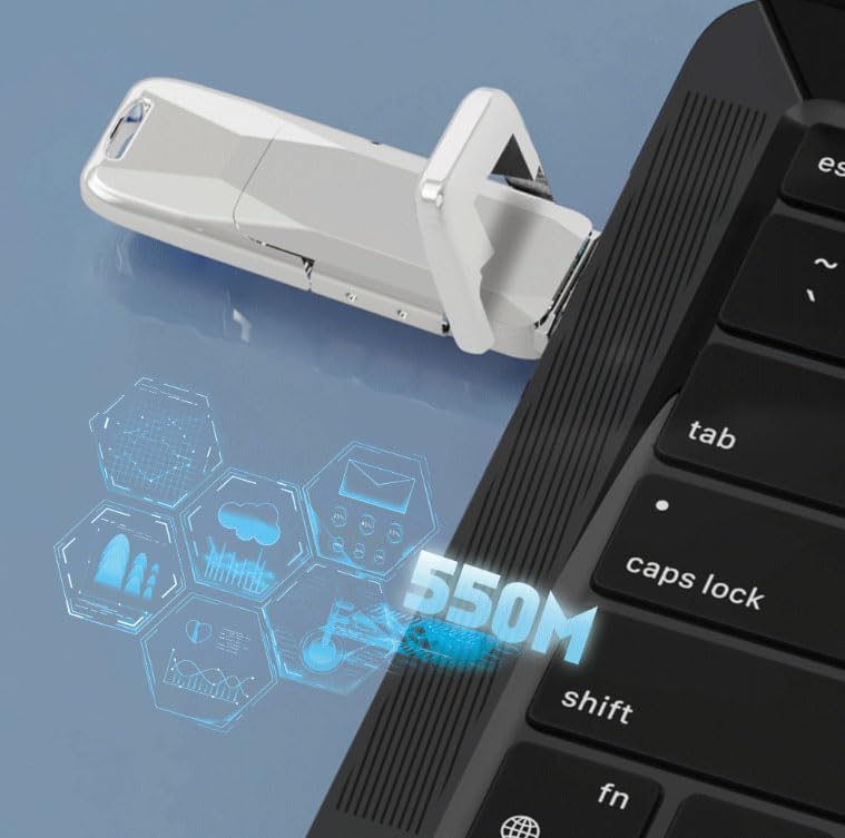 لينجي محرك أقراص فلاش USB من ، محرك إبهام من نوع C 4 في 1، محرك إبهام USB 3.0 بسعة 2 تيرابايت، للهواتف الذكية/ماك بوك/أجهزة الكمبيوتر/الأجهزة اللوحية للصور/الفيديوهات/المستندات - Image 3