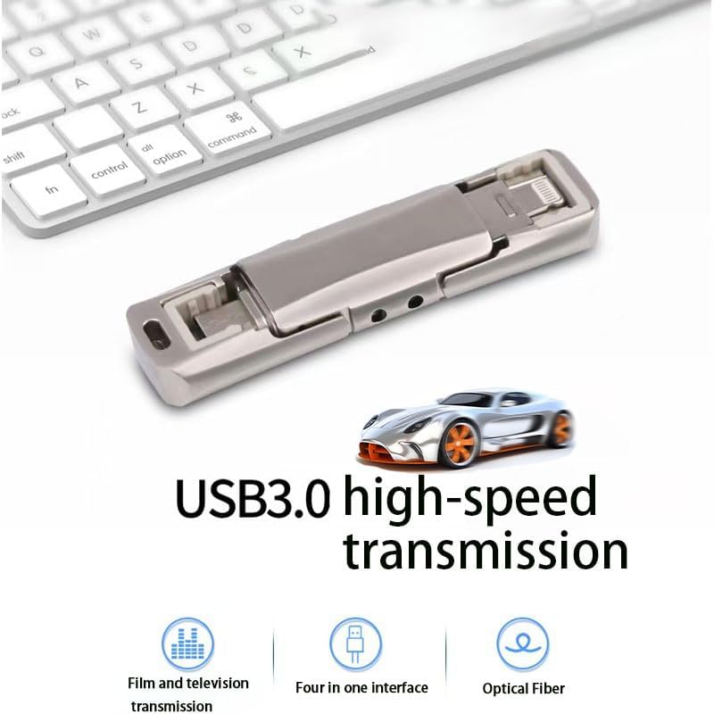 لينجي محرك أقراص فلاش USB من ، محرك إبهام من نوع C 4 في 1، محرك إبهام USB 3.0 بسعة 2 تيرابايت، للهواتف الذكية/ماك بوك/أجهزة الكمبيوتر/الأجهزة اللوحية للصور/الفيديوهات/المستندات - Image 4