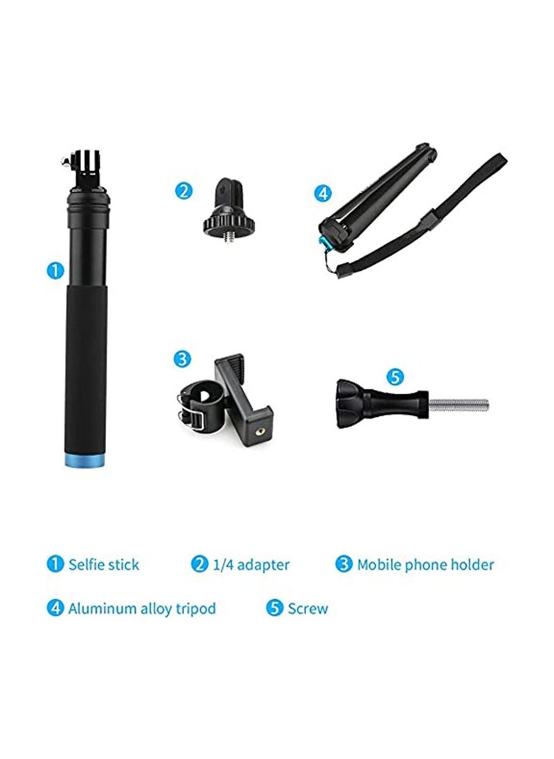 Generic - Extendable Aluminum Alloy Selfie Stick with Detachable Tripod for GoPro Hero 7/6/5/4/Xiao Yi Action Camera - Image 1