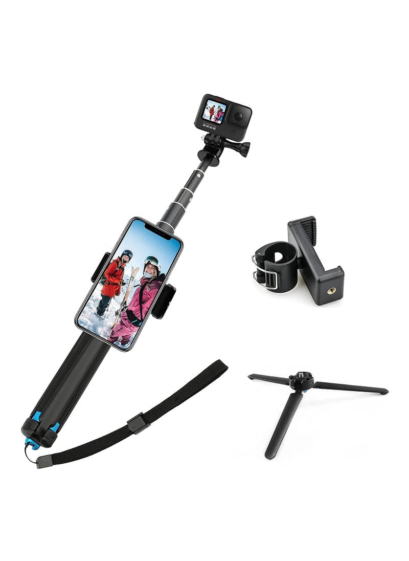 Generic - Extendable Aluminum Alloy Selfie Stick with Detachable Tripod for GoPro Hero 7/6/5/4/Xiao Yi Action Camera - Image 1