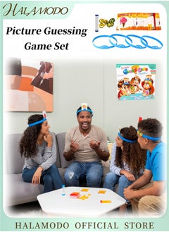 HALAMODO Quick Question Picture Guessing Family Game Night Headbands Board Game Interactive Riddle Game for Adults & Kids Ages 4 and Up  - Image 1